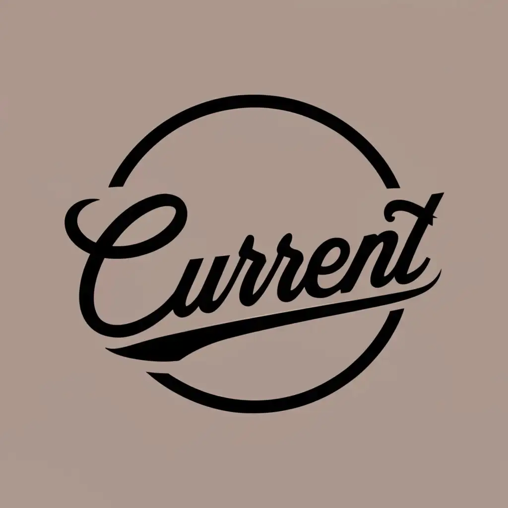 logo, lightening, with the text "logo for "Current" filled circle vintage groovy type", typography, be used in Retail industry