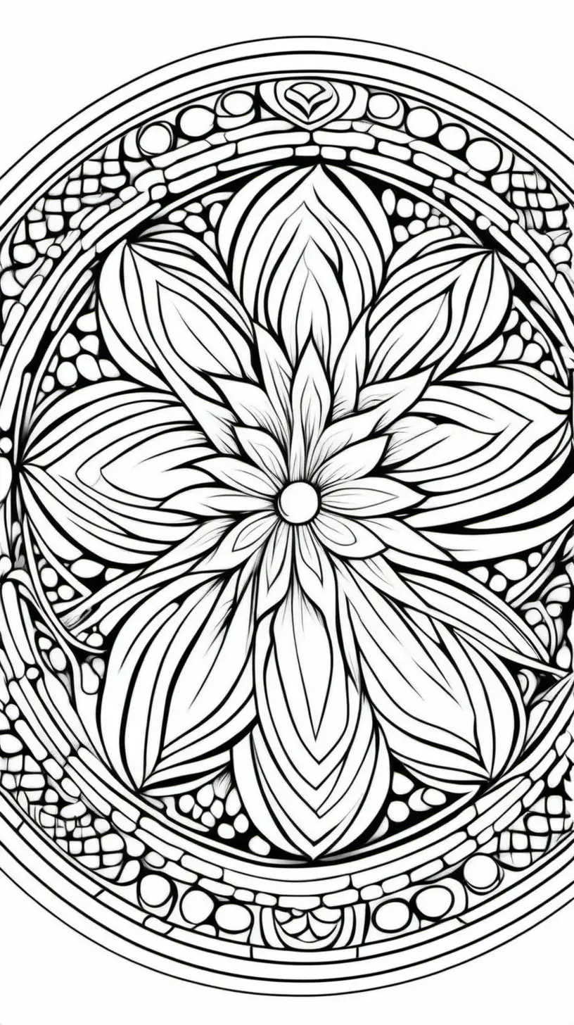 KidFriendly Mandala Coloring Page with Clear Lines and Vibrant Patterns