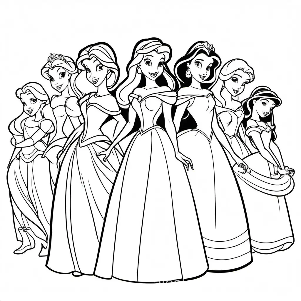 Simple-and-Fun-Disney-Princess-Coloring-Page-for-Kids