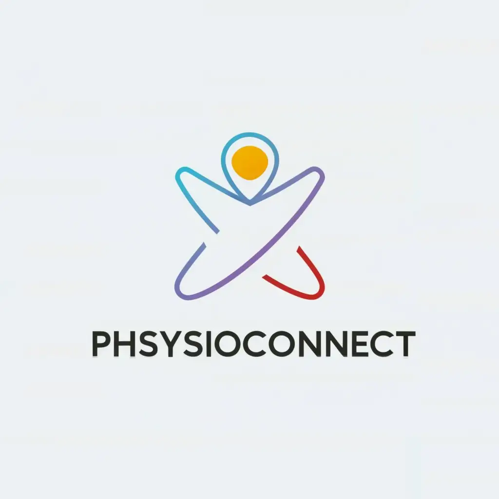 a logo design,with the text "PhysioConnect", main symbol:Physiotherapy,Minimalistic,clear background