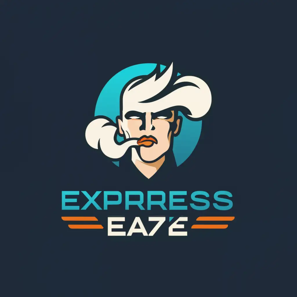 a logo design,with the text "EXPRESS EAZE CIGARETTES", main symbol:VAPER, SMOKE,Moderate,clear background