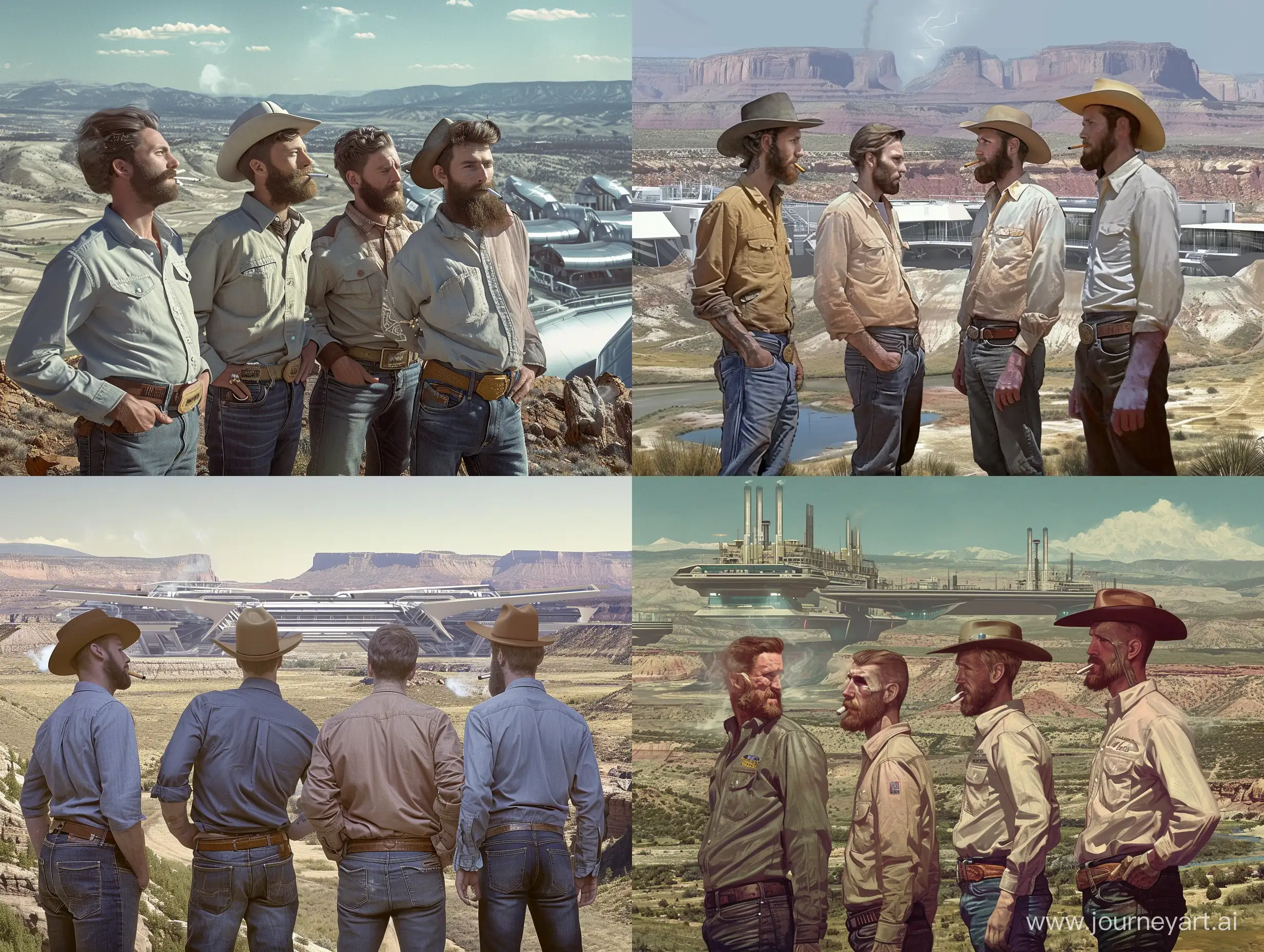 FrenchGerman-Men-in-Western-Style-Enjoying-Colorados-Futuristic-Wilderness