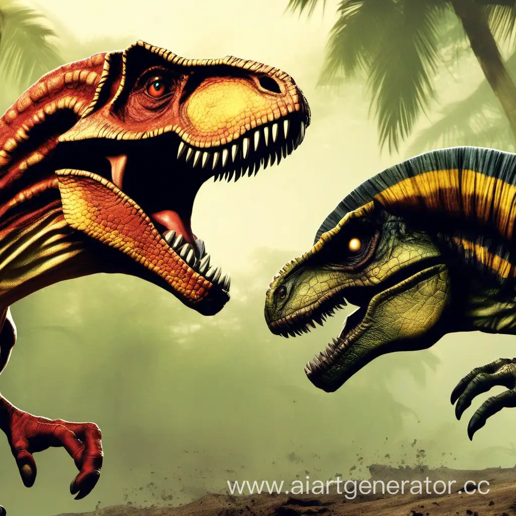 Дилофозавр против рекса