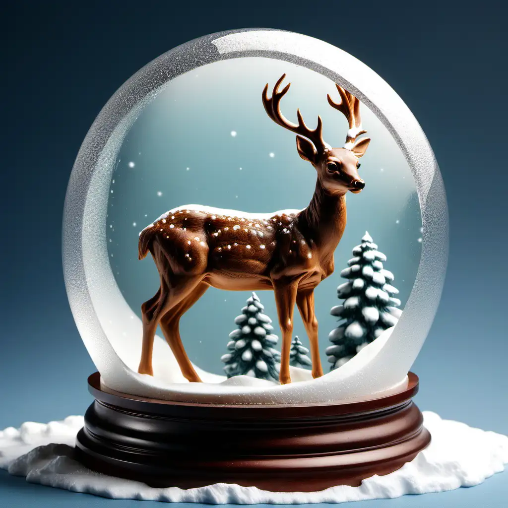 Snow Globe Doe Deer BasRelief