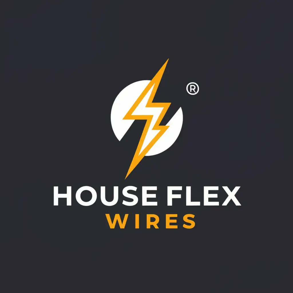 a logo design,with the text "HOUSE FLEX WIRES", main symbol:ELECTRICITY,Moderate,be used in Technology industry,clear background