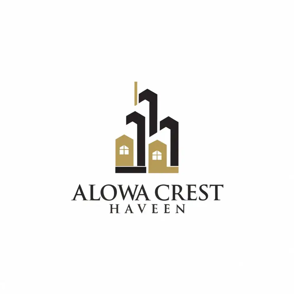 a logo design,with the text "Alowan Crest Haven", main symbol:Building,Moderate,be used in Real Estate industry,clear background