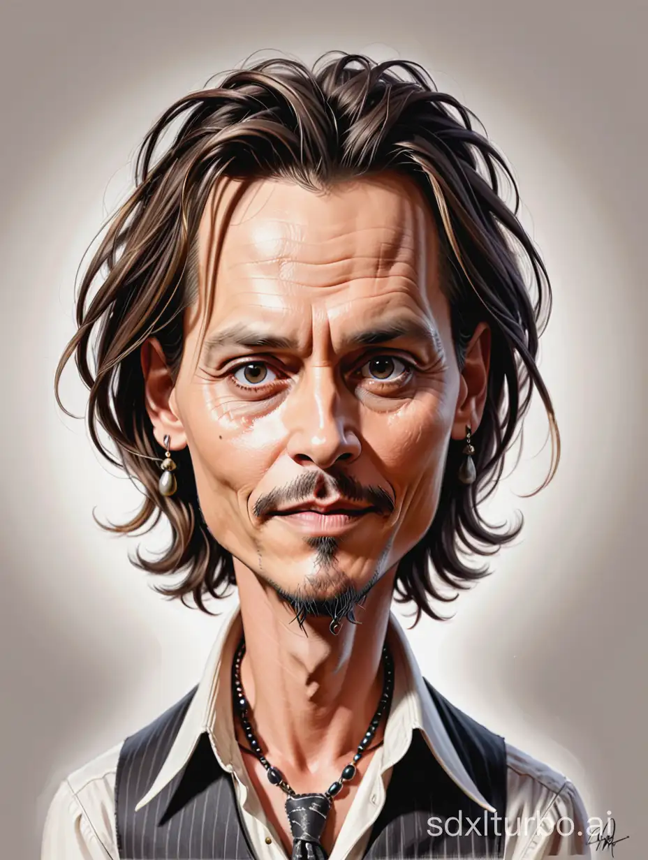 Whimsical-Caricature-Portrait-of-Johnny-Depp