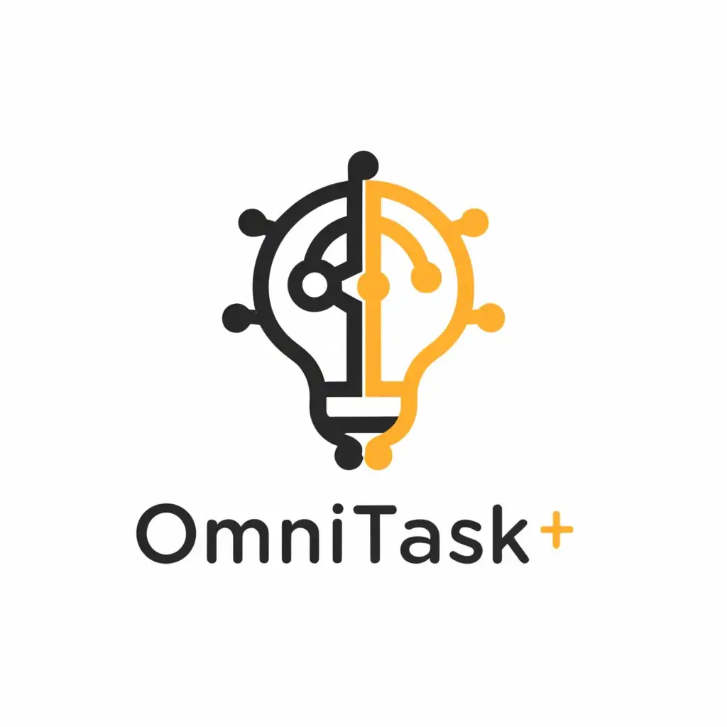 a logo design,with the text "OmniTask+", main symbol:technology,Moderate,be used in Education industry,clear background