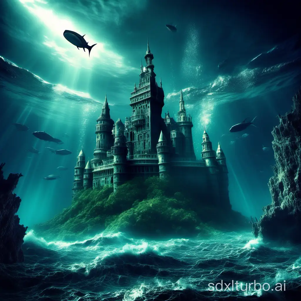 Deep Sea, Castle, HD, Science Fiction