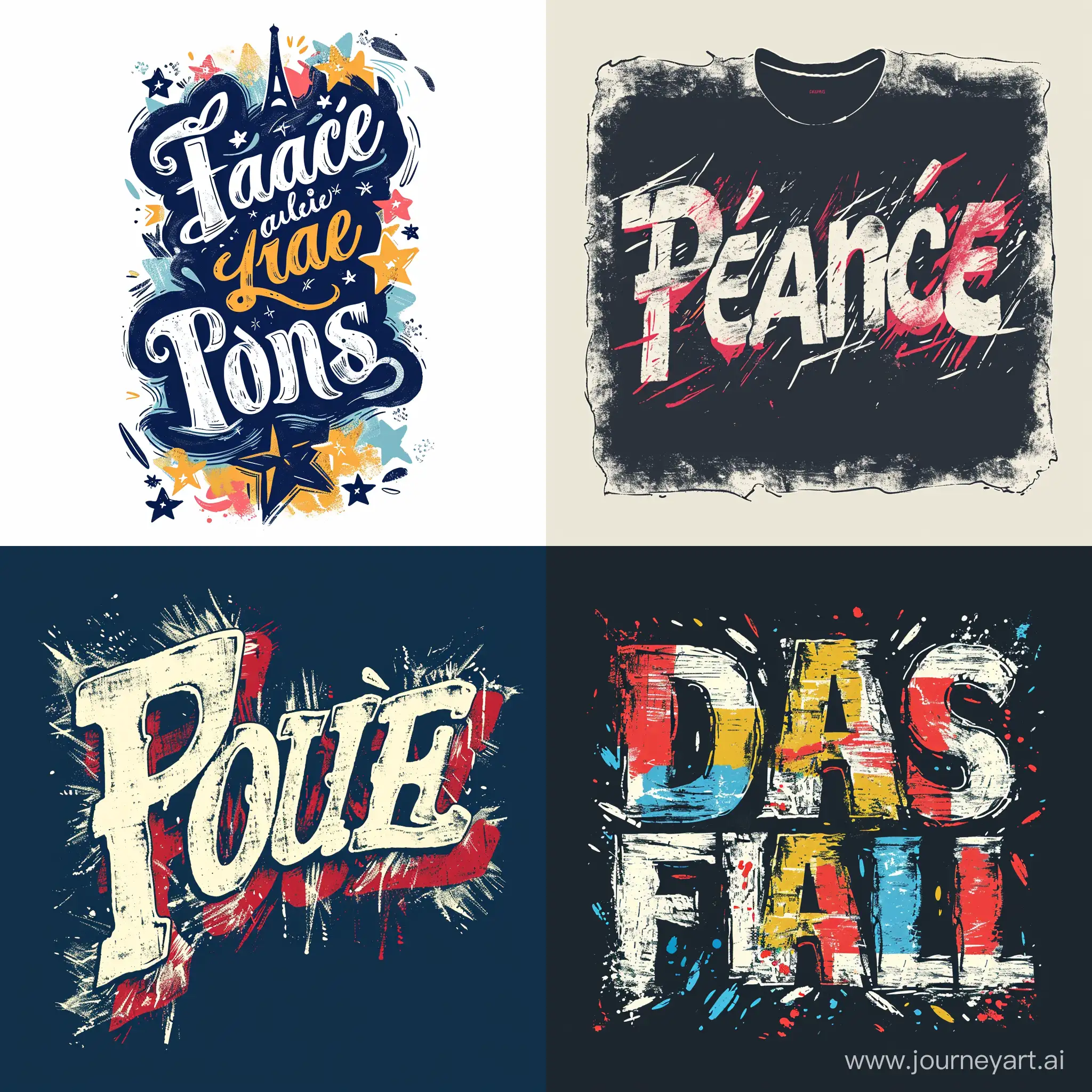 France style typography t shirt design
