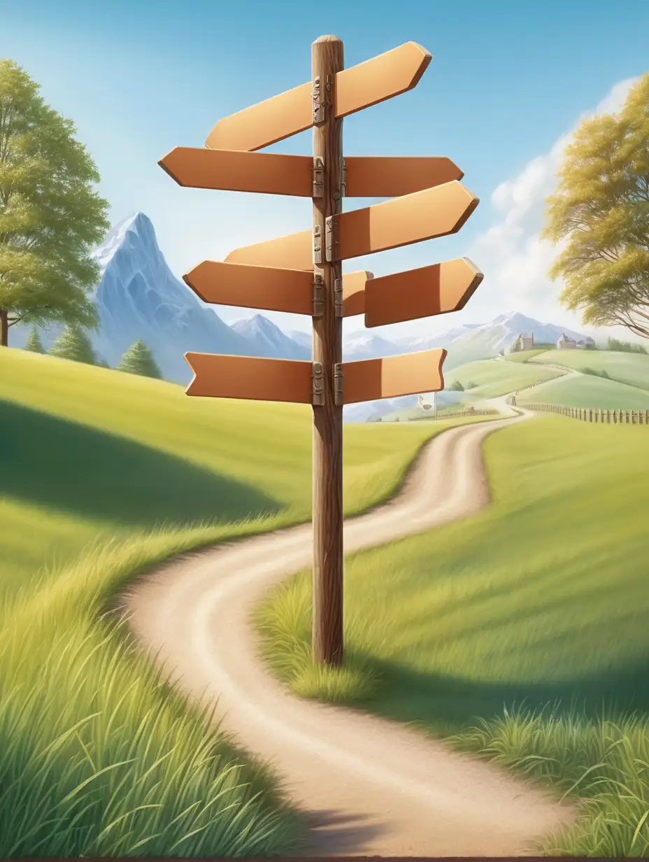 Positive View Multiple Paths Realistic Illustration