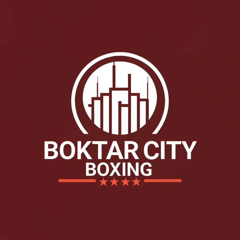 a logo design,with the text "Bokhtar City Boxing", main symbol:CITY,Moderate,clear background