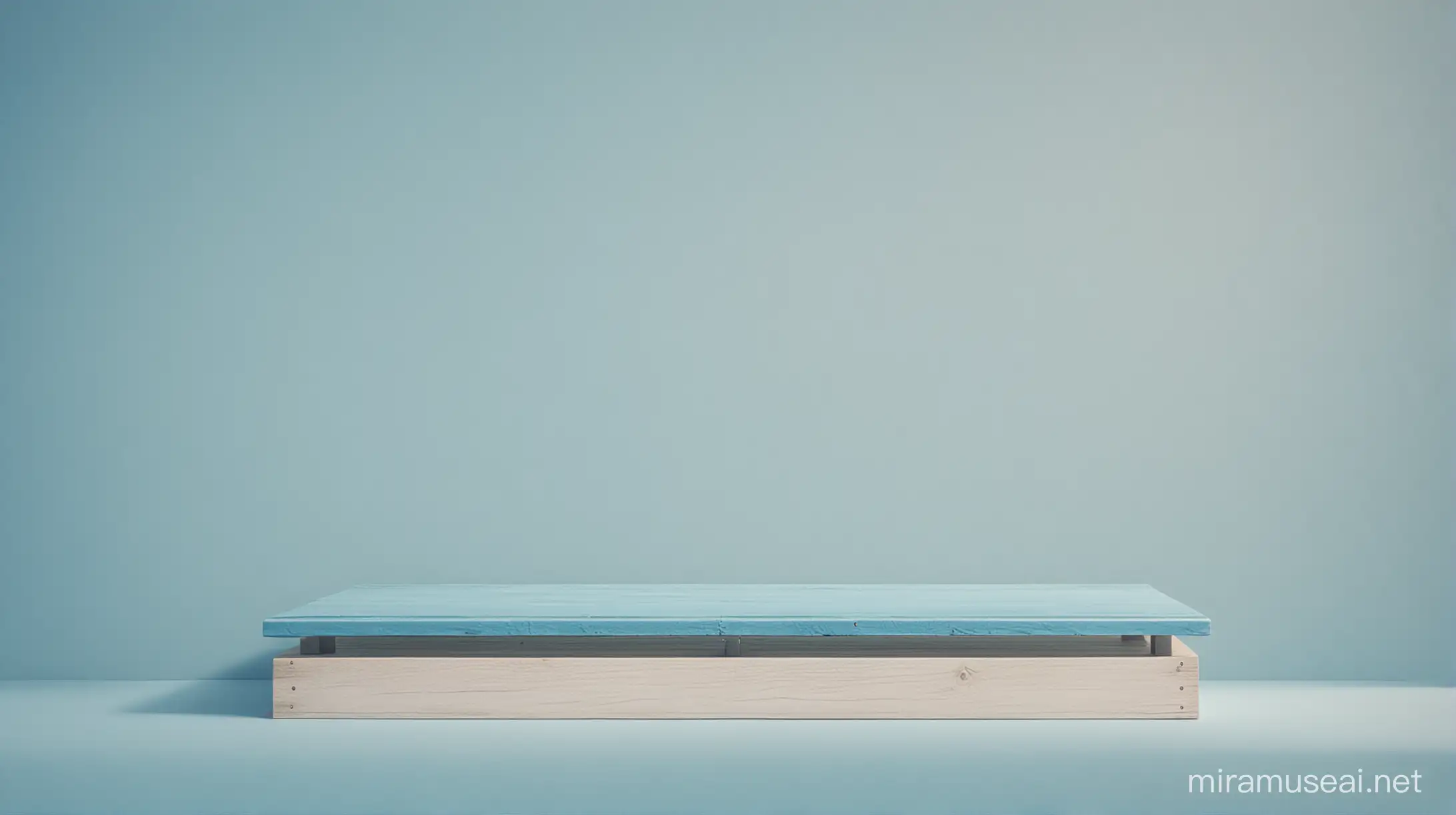 Tranquil Blue Platform with Soft Background