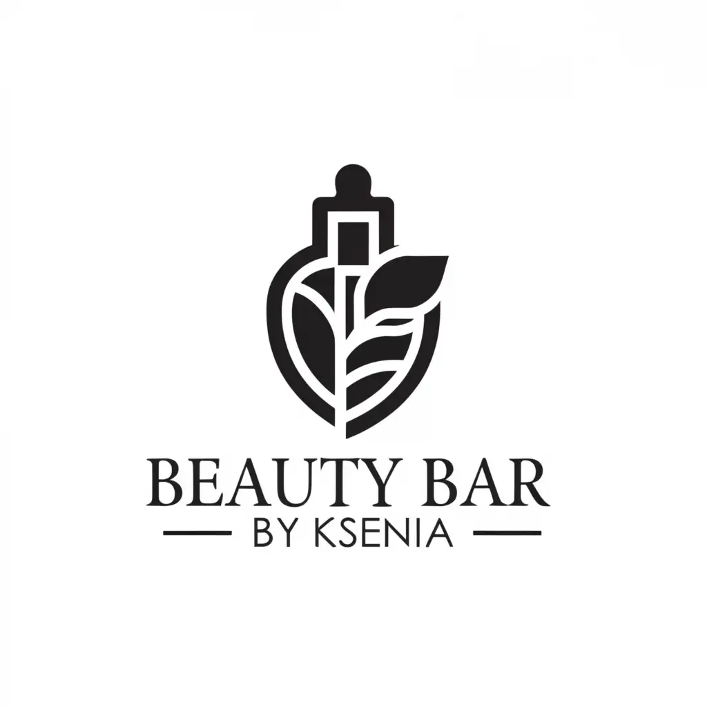a logo design,with the text "Beauty Bar by ksenia", main symbol:Cosmetics,Минималистичный,be used in Красота и спа industry,clear background