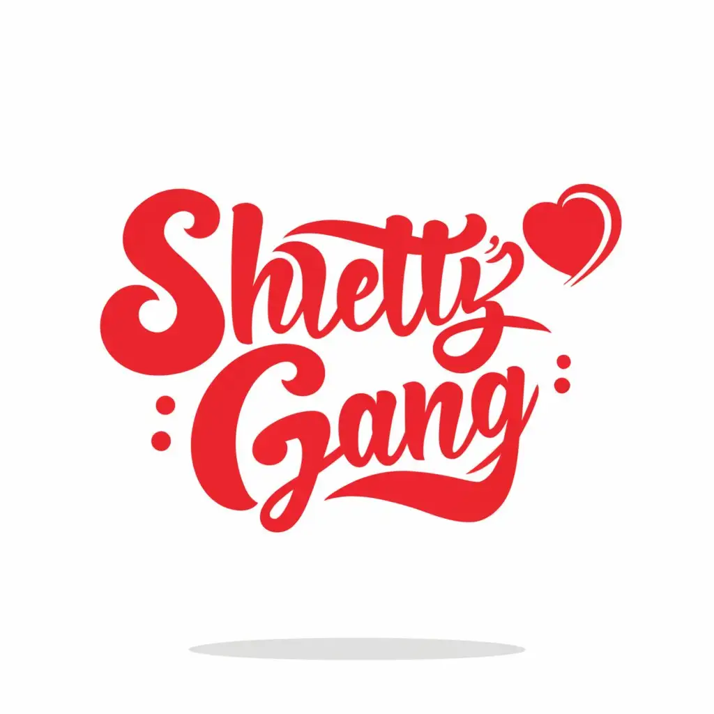 a logo design,with the text "Shetty's Gang", main symbol:❤,Moderate,be used in Home Family industry,clear background