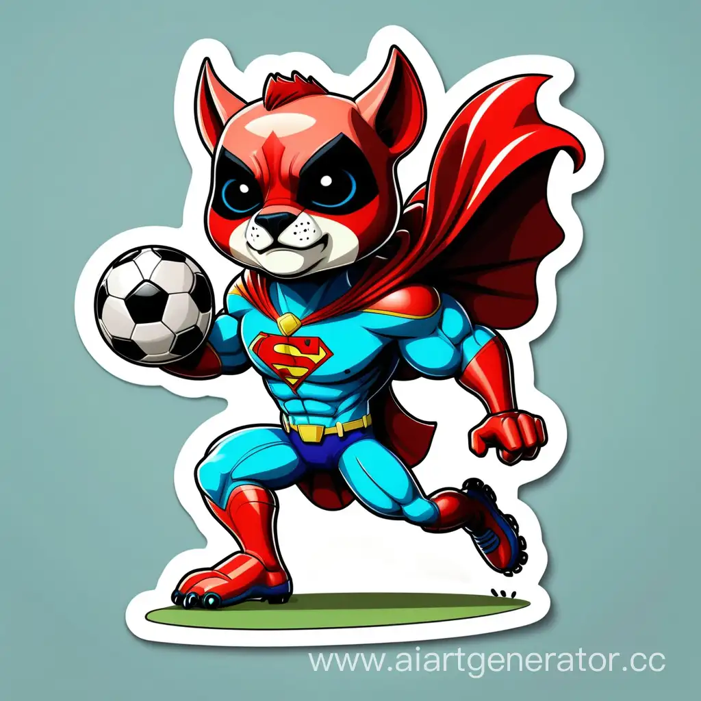 Superhero-Animal-Football-Sticker-Dynamic-Action-Playful-Style