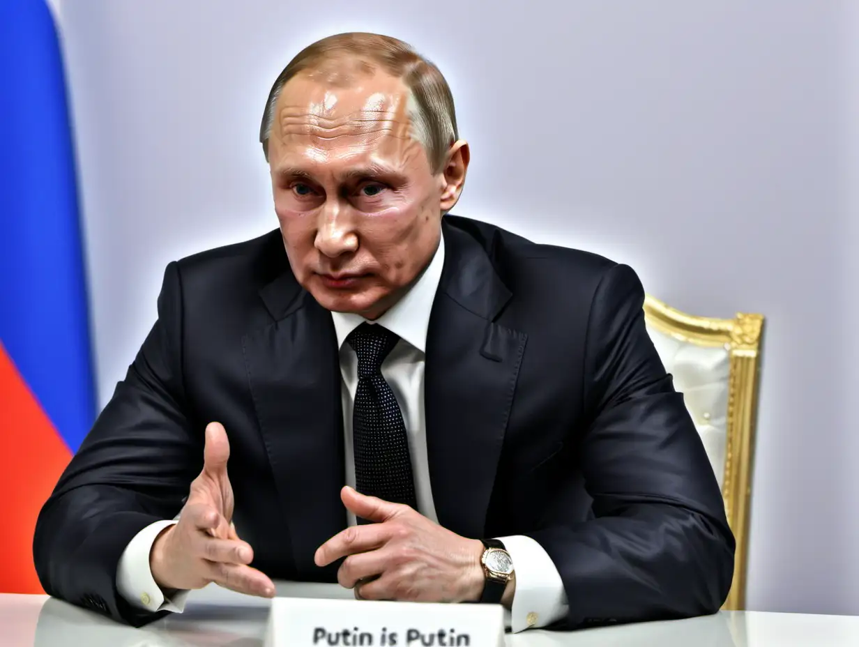 Putin Engaged in Strategic Meeting at Conference Table