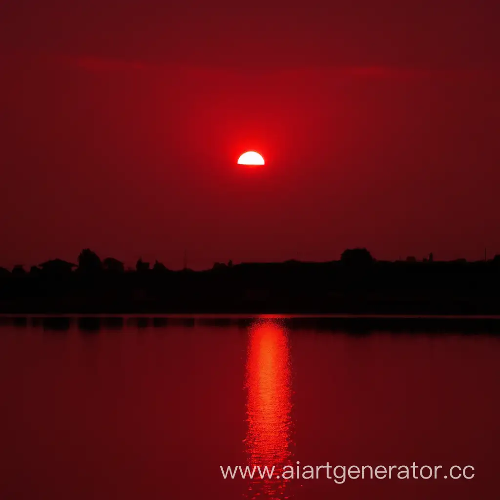 Vibrant-Evening-Red-Sunset-Over-Calm-Waters