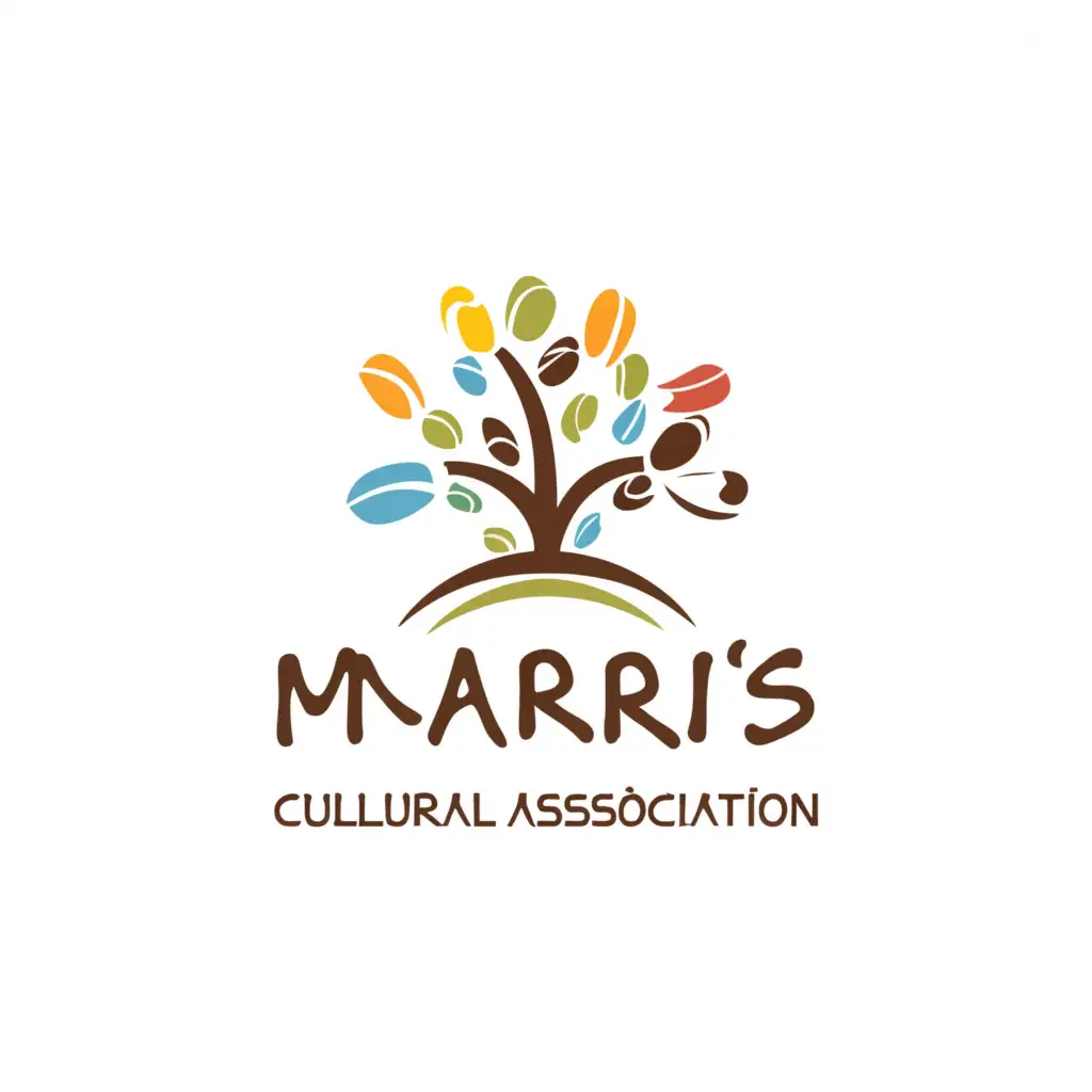 a logo design,with the text "Cultural Association Makris", main symbol:pistachio tree people village,Moderate,be used in Nonprofit industry,clear background