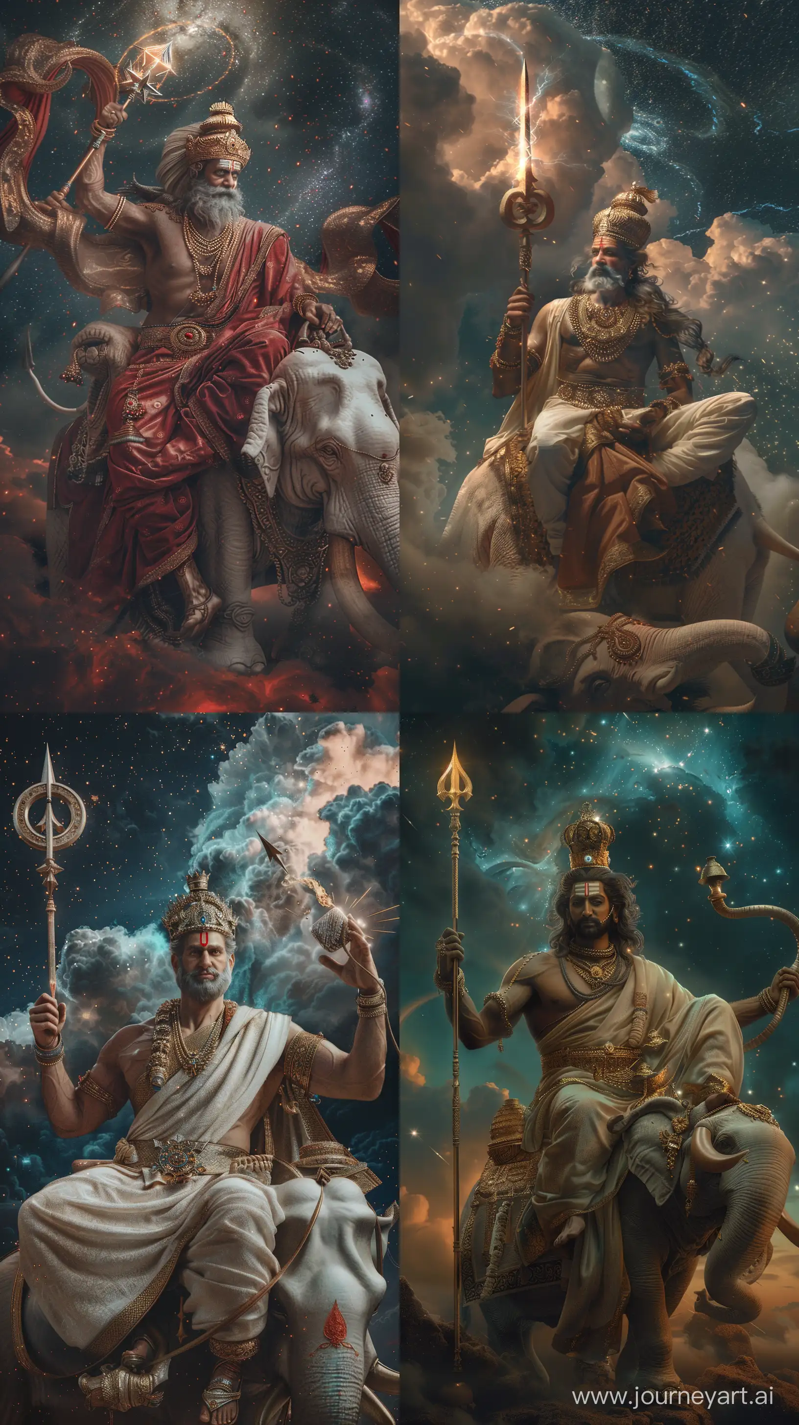 Indra-Hindu-God-of-Thunder-Serenely-Commands-from-His-Celestial-Throne