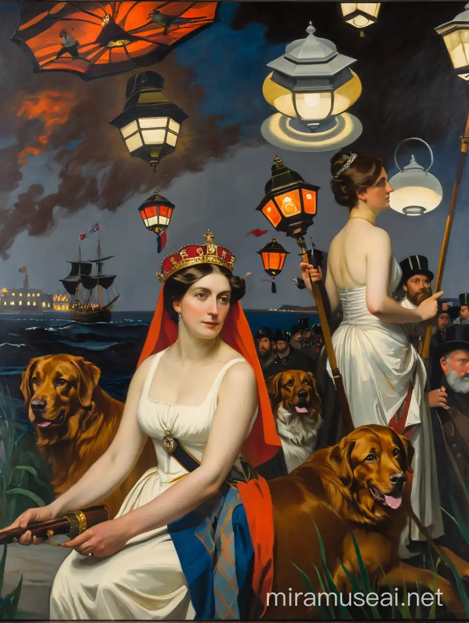 This week's #MuseumTourTuesday is a spectacular piece by Scottish artist George Sherwood Hunter from the Royal Cornwall Museum.

The painting is a scene depicting a procession from Queen Victoria's Diamond Jubilee. The artist creates the feel of a nocturne painting through color contrast more than value. The lanterns convey the sense of light with warm reds and oranges, while the cooler colors allow us to see details within the shadows without pushing the values so dark that all information is lost.

"Jubilee Procession in a Cornish Village"
• George Sherwood Hunter
• Oil on Canvas
• 130 x 216 cm
• 1897
• Royal Cornwall Museum

#patricksaunders #patricksaundersfinearts #patricksaundersartist #saundersfinearts #artreview #artdiscussion #artcritique #arttalk #representationalart #representationalartist #representationalpainting #representationalrealism #realism #realistart #scottishpainting #scottishart #georgesherwoodhunter #royalcornwallmuseum