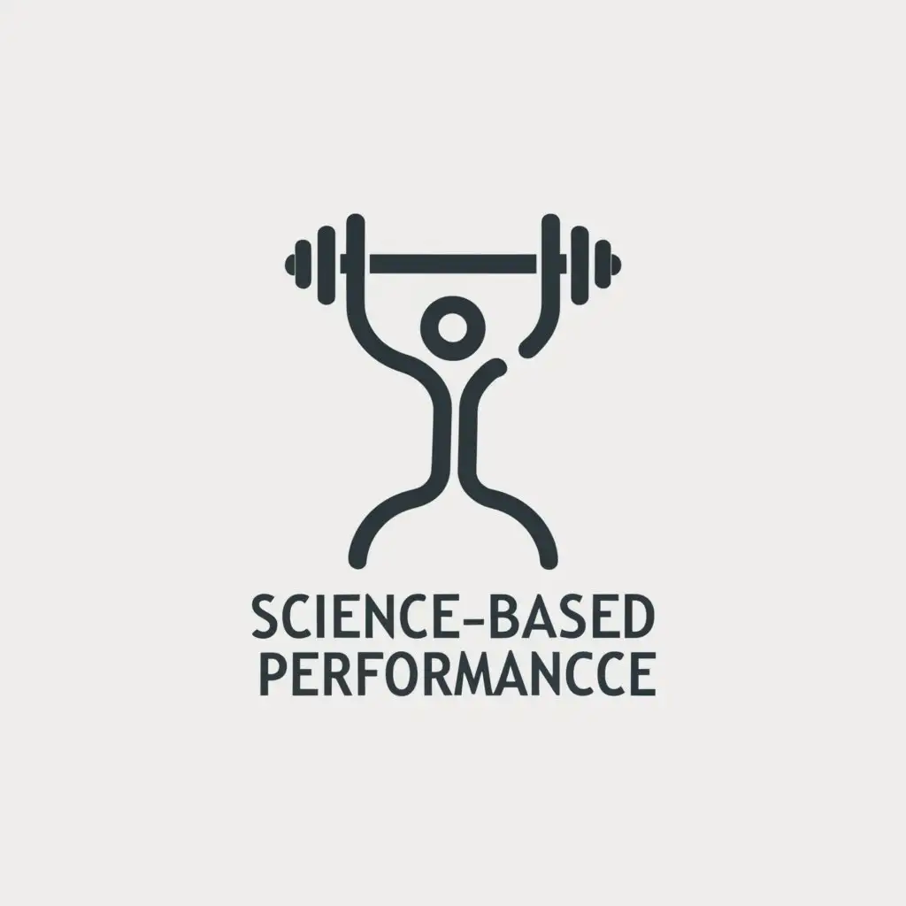 a logo design,with the text "Science-based performance", main symbol:A stick figure doing exercise in centre of the text

,Moderate,be used in Sports Fitness industry,clear background