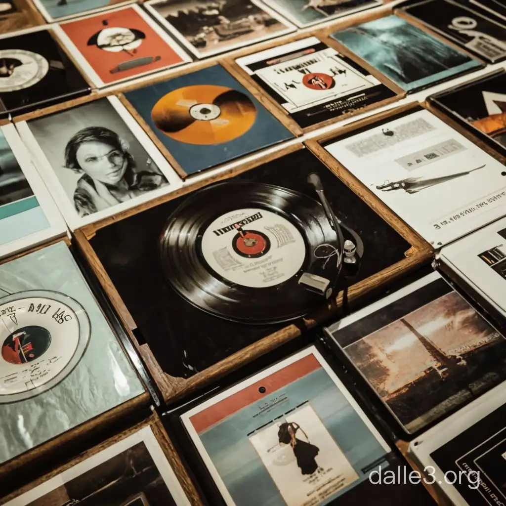 album covers vinyl records lying on the table art