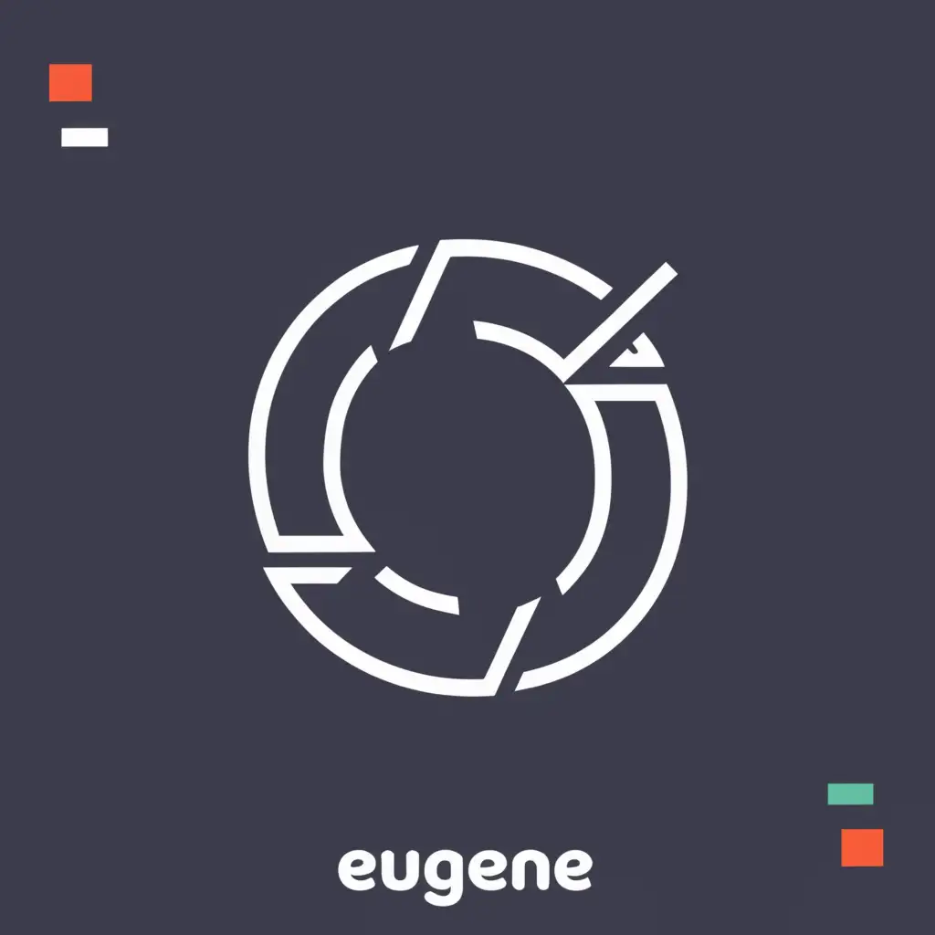 a logo design,with the text "EUGENE", main symbol:E,Minimalistic,clear background