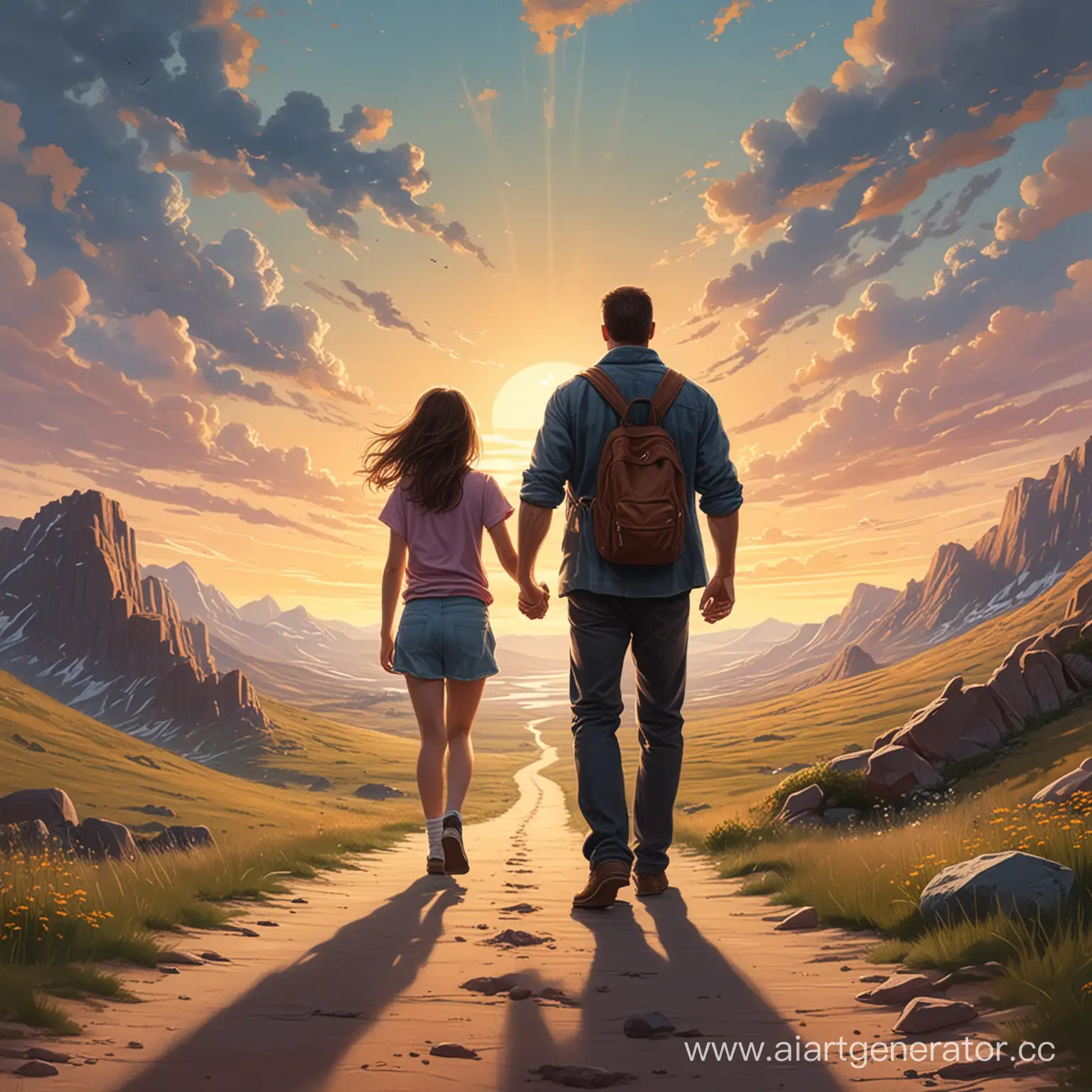 Father-and-Daughter-Journeying-Together-Illustrated-Book-Cover