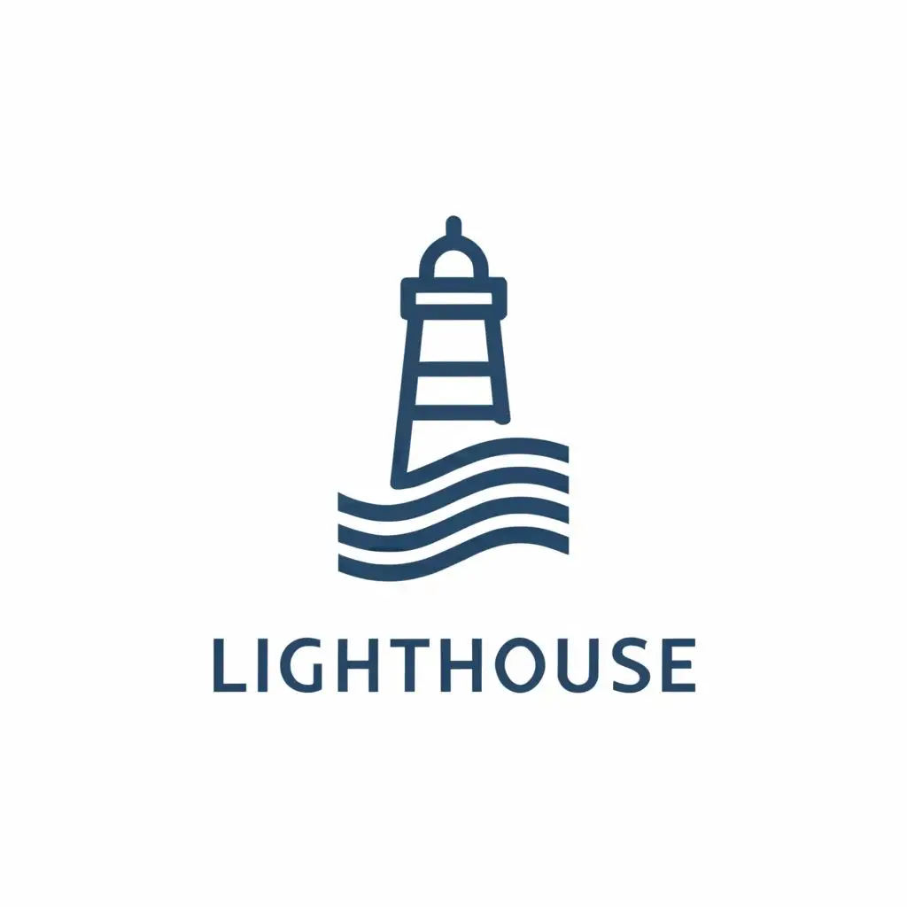 a logo design,with the text "lighthouse", main symbol:sea,Minimalistic,be used in Events industry,clear background