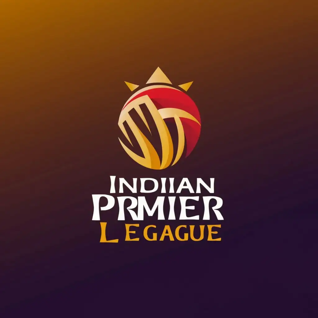 a logo design,with the text "Indian Premier League", main symbol:Cricket ball. Cricket Bat, India, Energy,Minimalistic,be used in Sports Fitness industry,clear background