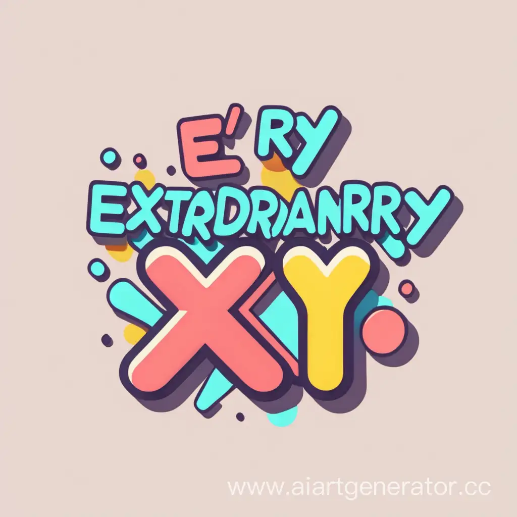 Логотип с названием EX?RY и слоганом EXTRAORDINARY. Стиль должен быть мультяшный, милый, как в Пинтересте. Палитра должна быть из 2-3 цветов