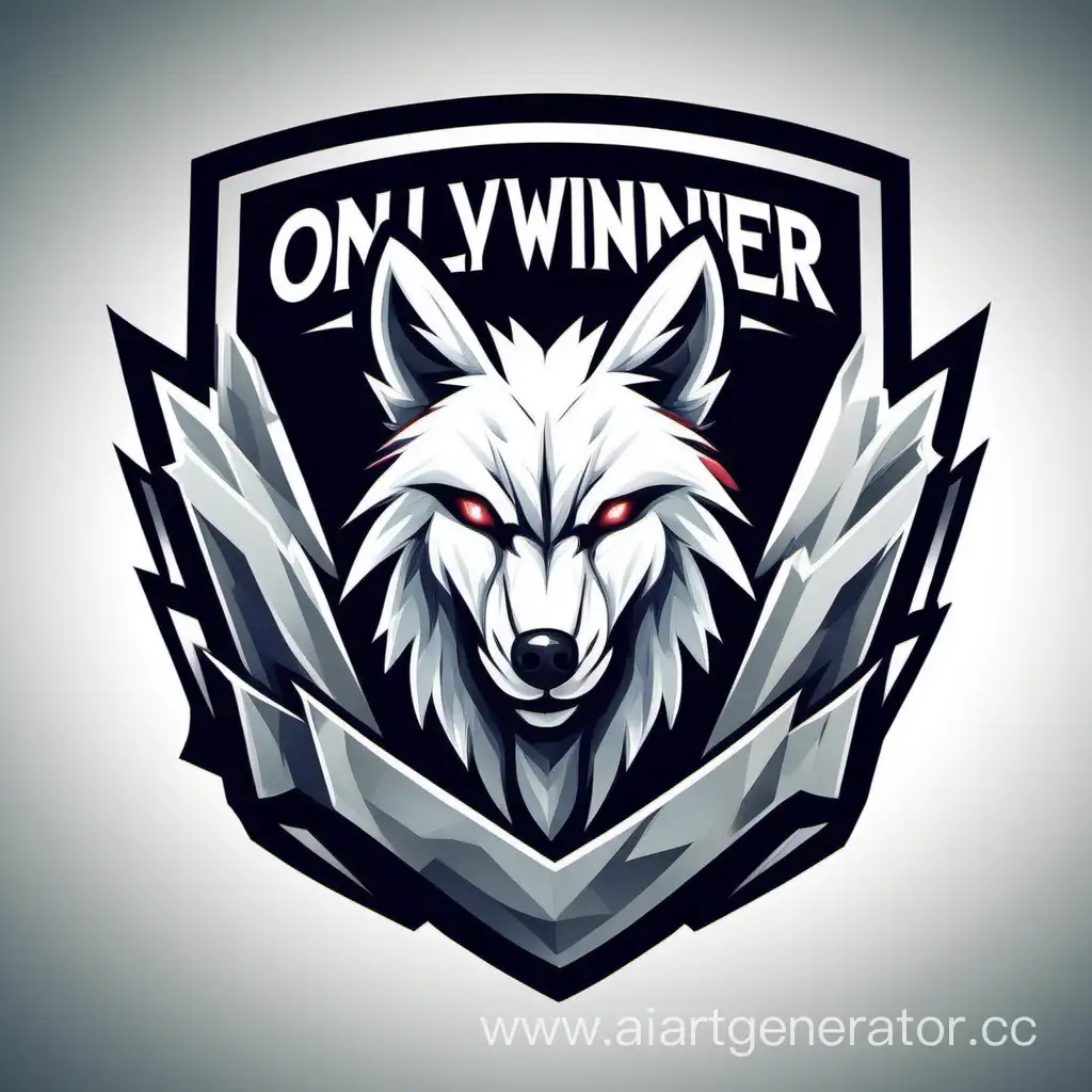 логотип киберспортивной команды по CS GO с изображением белого волка и надписью Only Winner