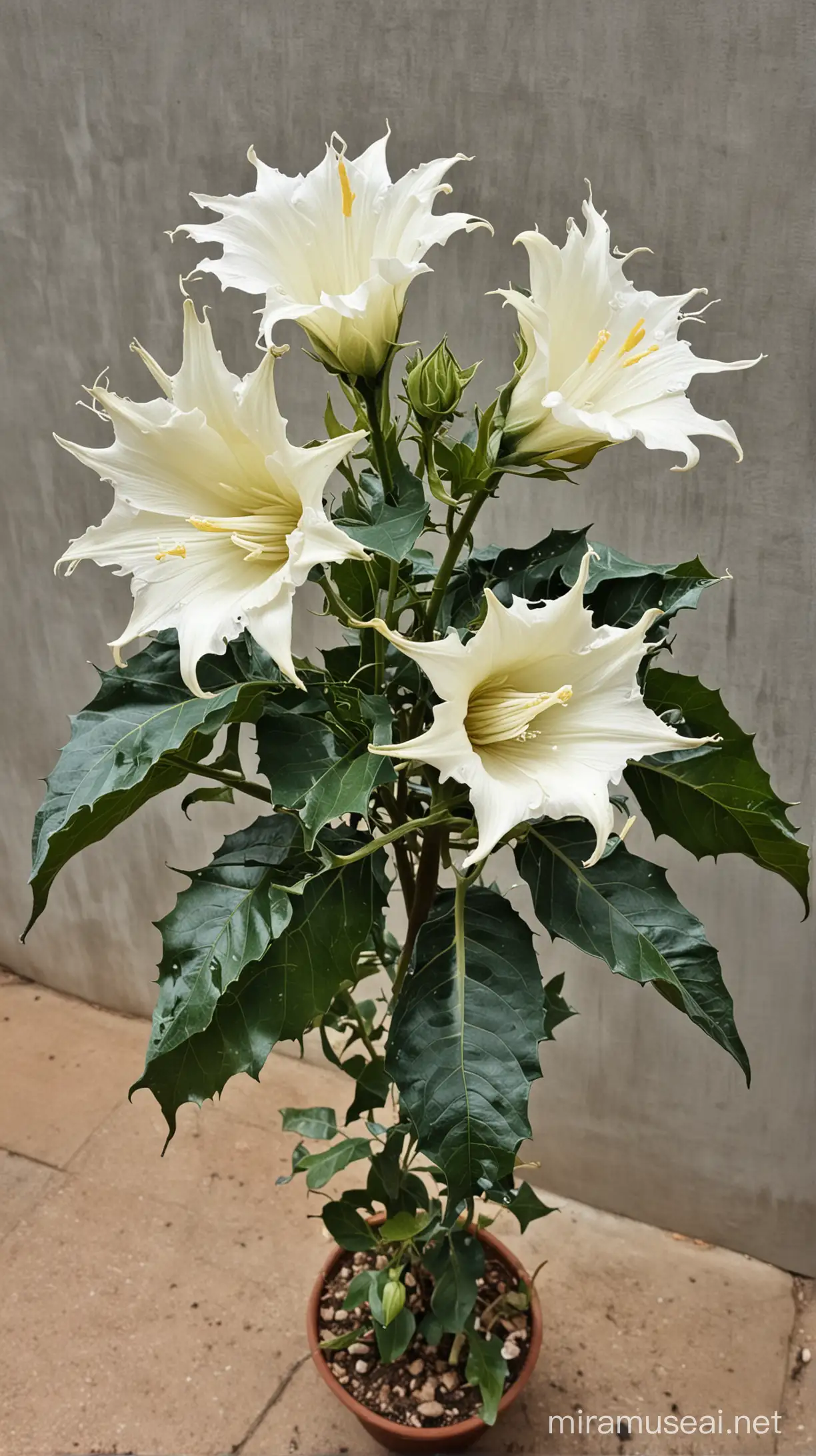 Vibrant South African Datura Plant in Full Bloom