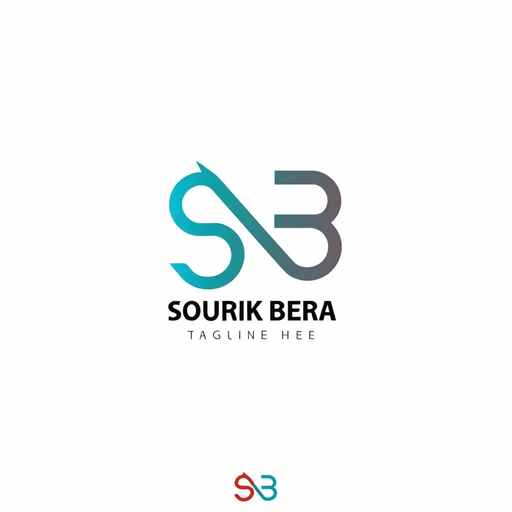 a logo design,with the text 'SOURIK BERA', main symbol:S B,Minimalistic, be used IN FITNESS,clear background