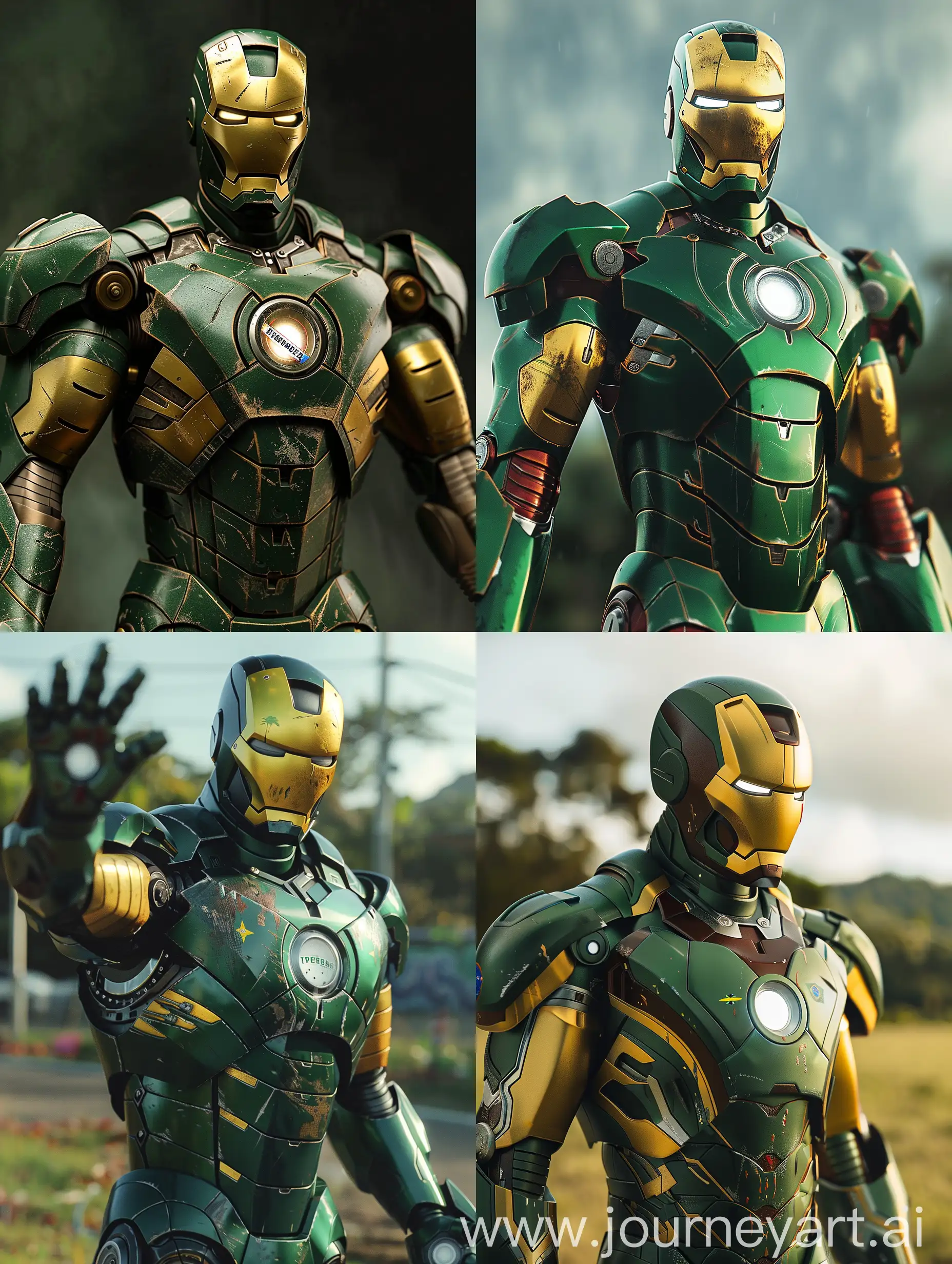 Iron man as country brazil hyperealistic 