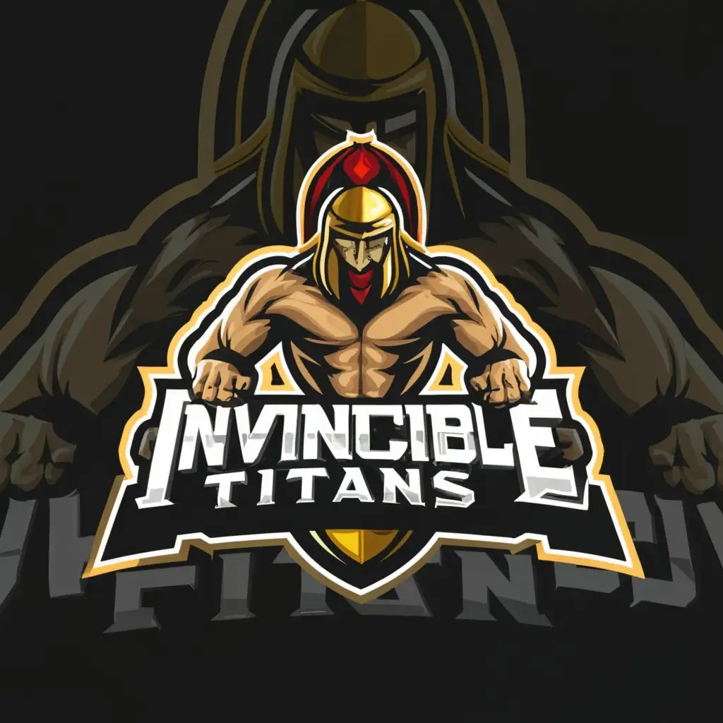 a logo design,with the text "INVINCIBLE TITANS", main symbol:Spartan,Moderate,be used in Sports Fitness industry,clear background