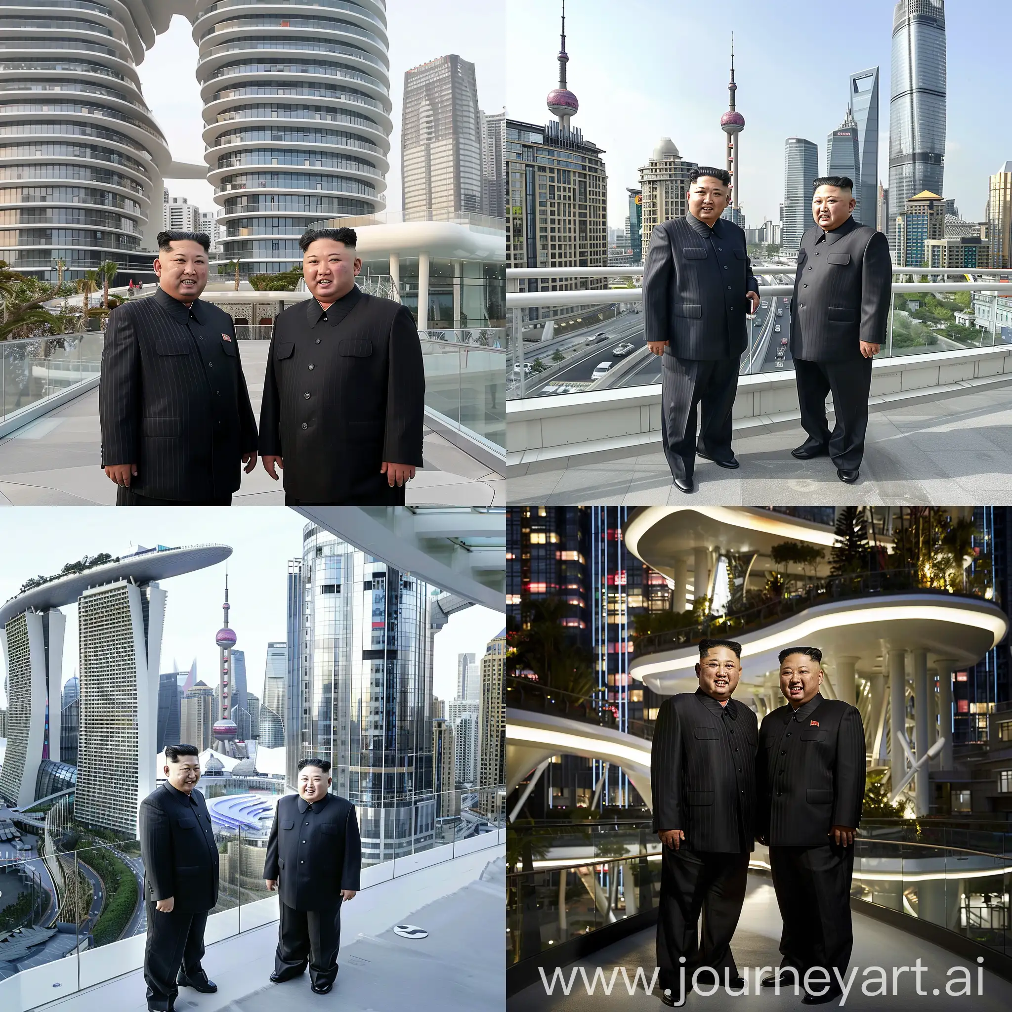 Xi  and Kim Jong-il meet in a Futuristic ultra-modern city