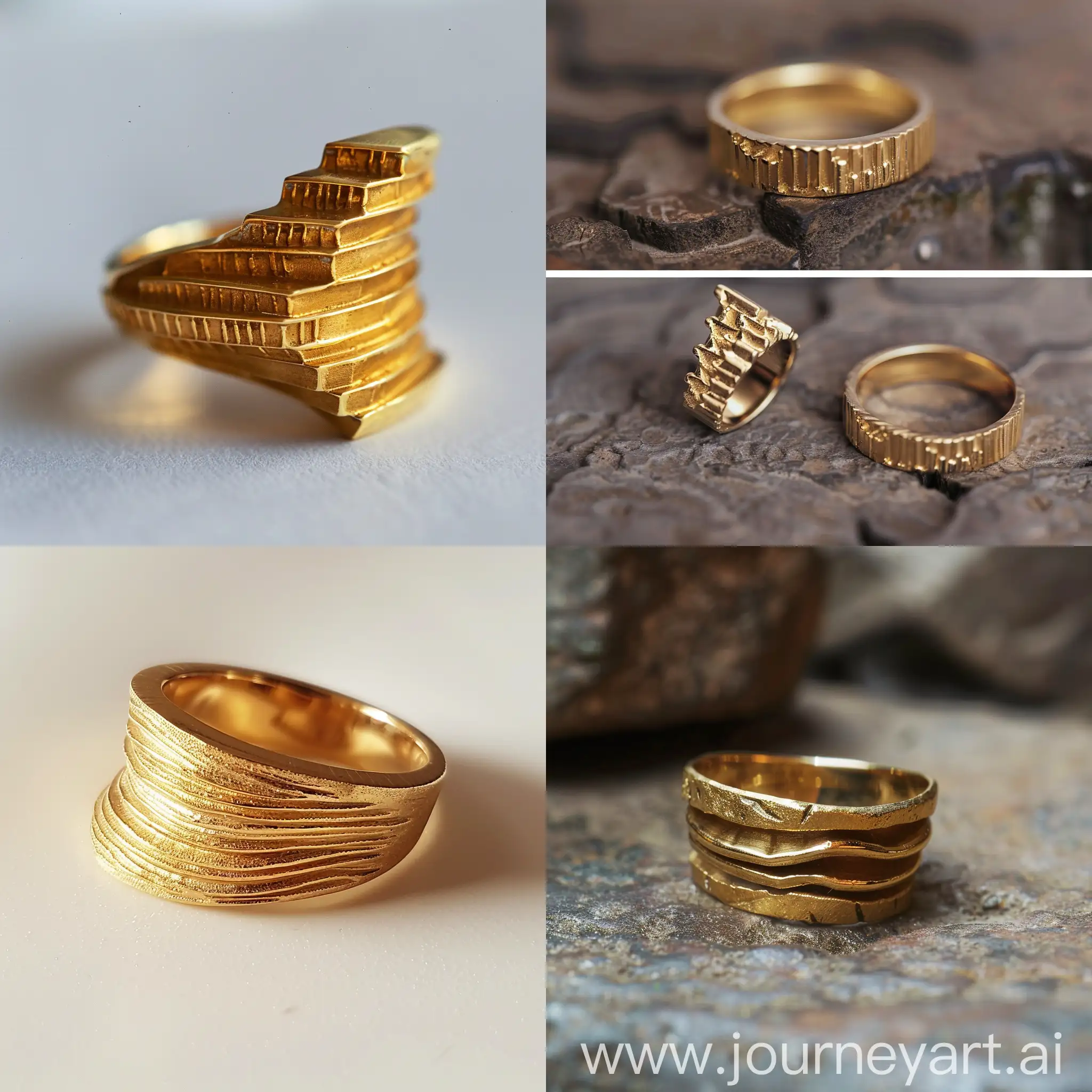 create gold ring, inspired by terrace farming, steps