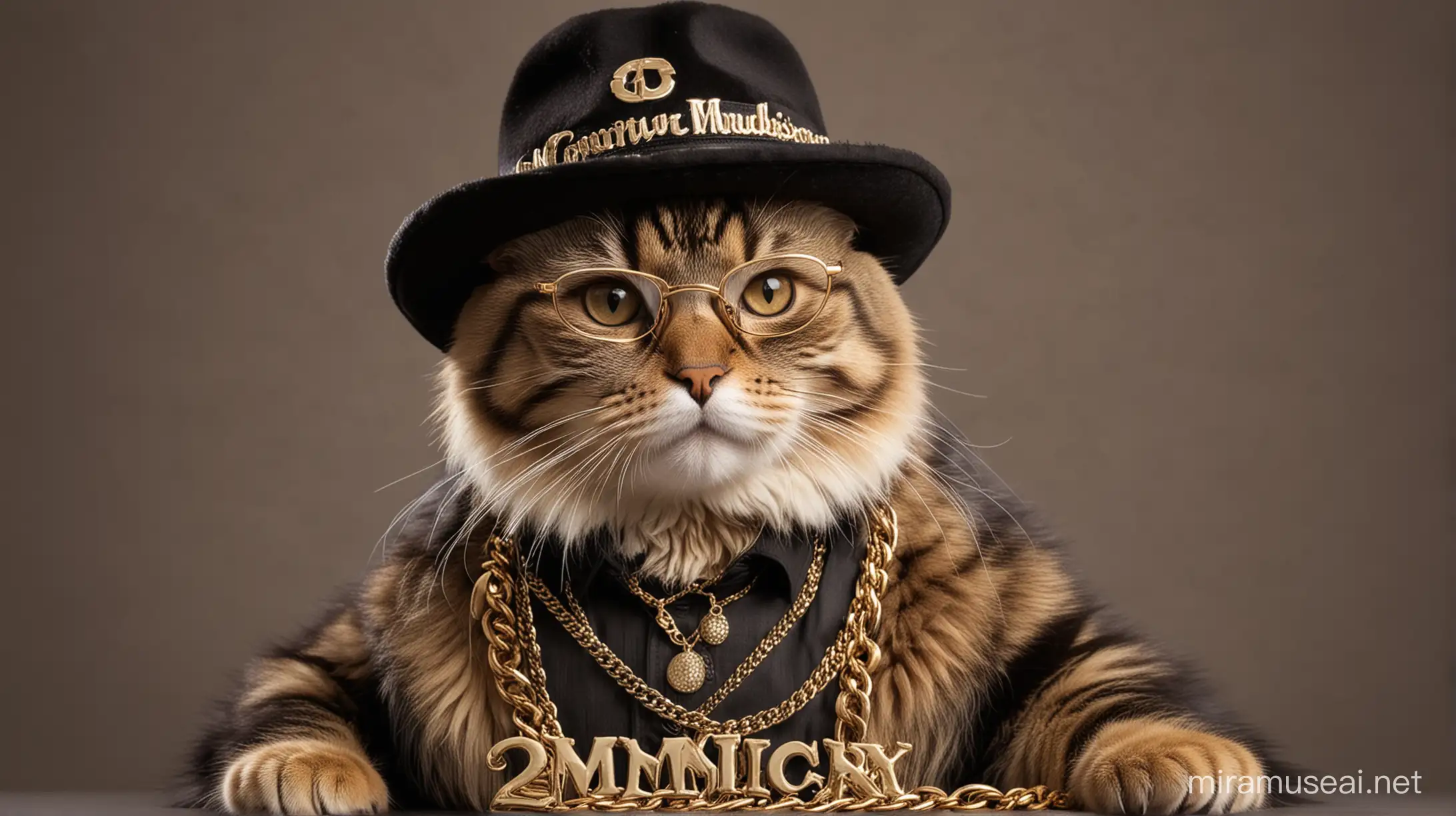 Glamorous Tabby Cat in Vintage Gangster Outfit