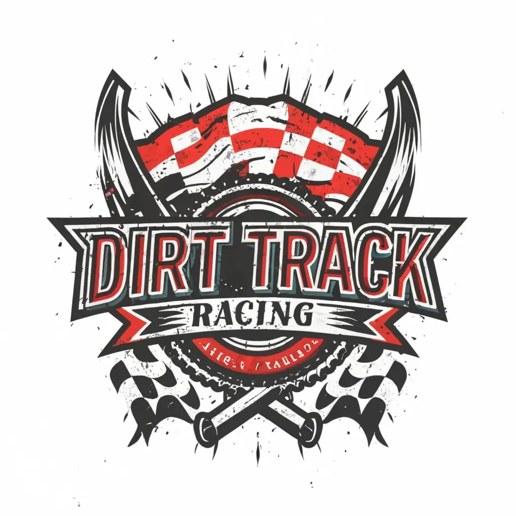 logo, design a logo vector t-shirt dirt track racing, no words 
 transparent background, Contour, Vector, crisp image, White Background, no words,  ultra  Detailed image ,  ultra sharp narrow black outlined image, no jagged edges,  vibrant colors, Large Image,    typography,, with the text ".", typography