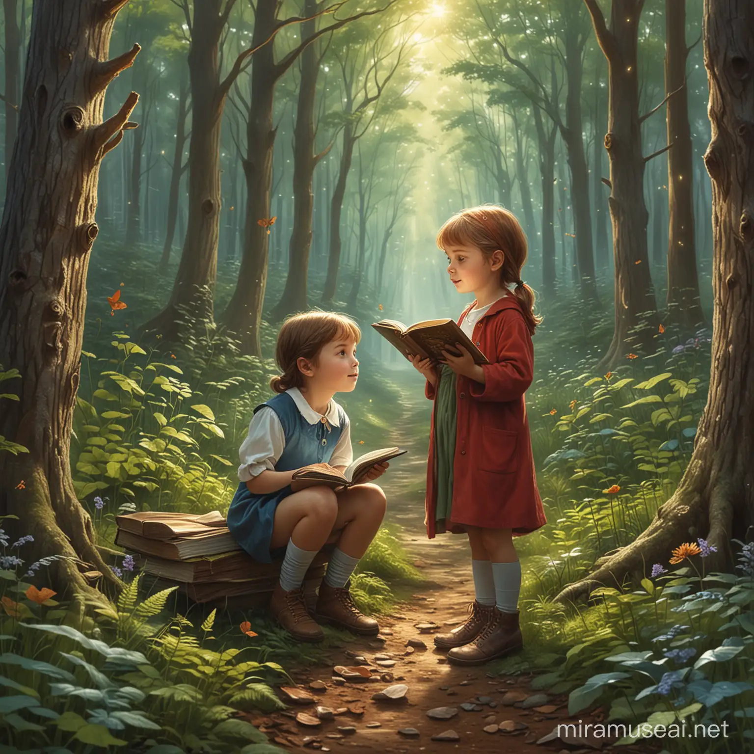 Children books magic in the forest