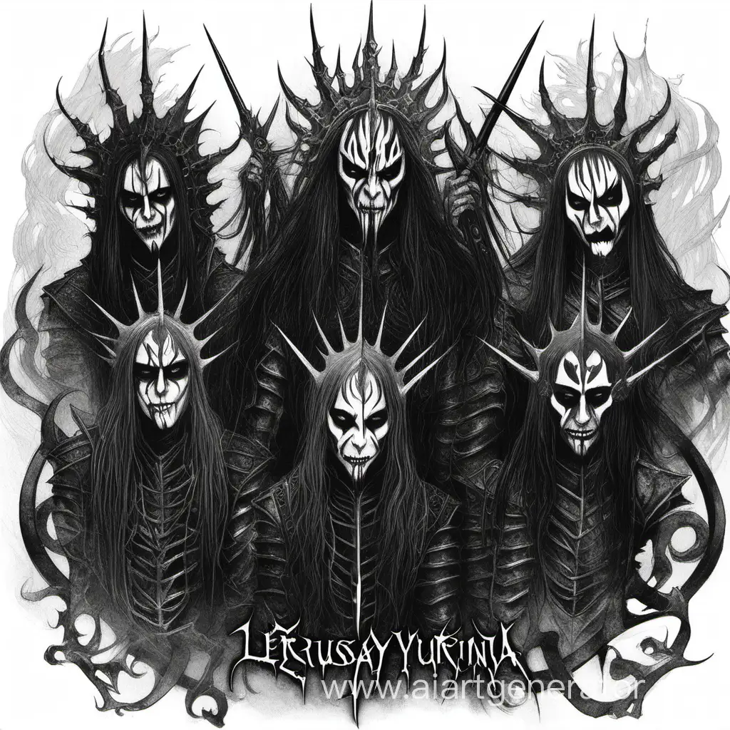 нарисуй обложку блэк-метал группы с наванием - "Леруся Юріївна"  