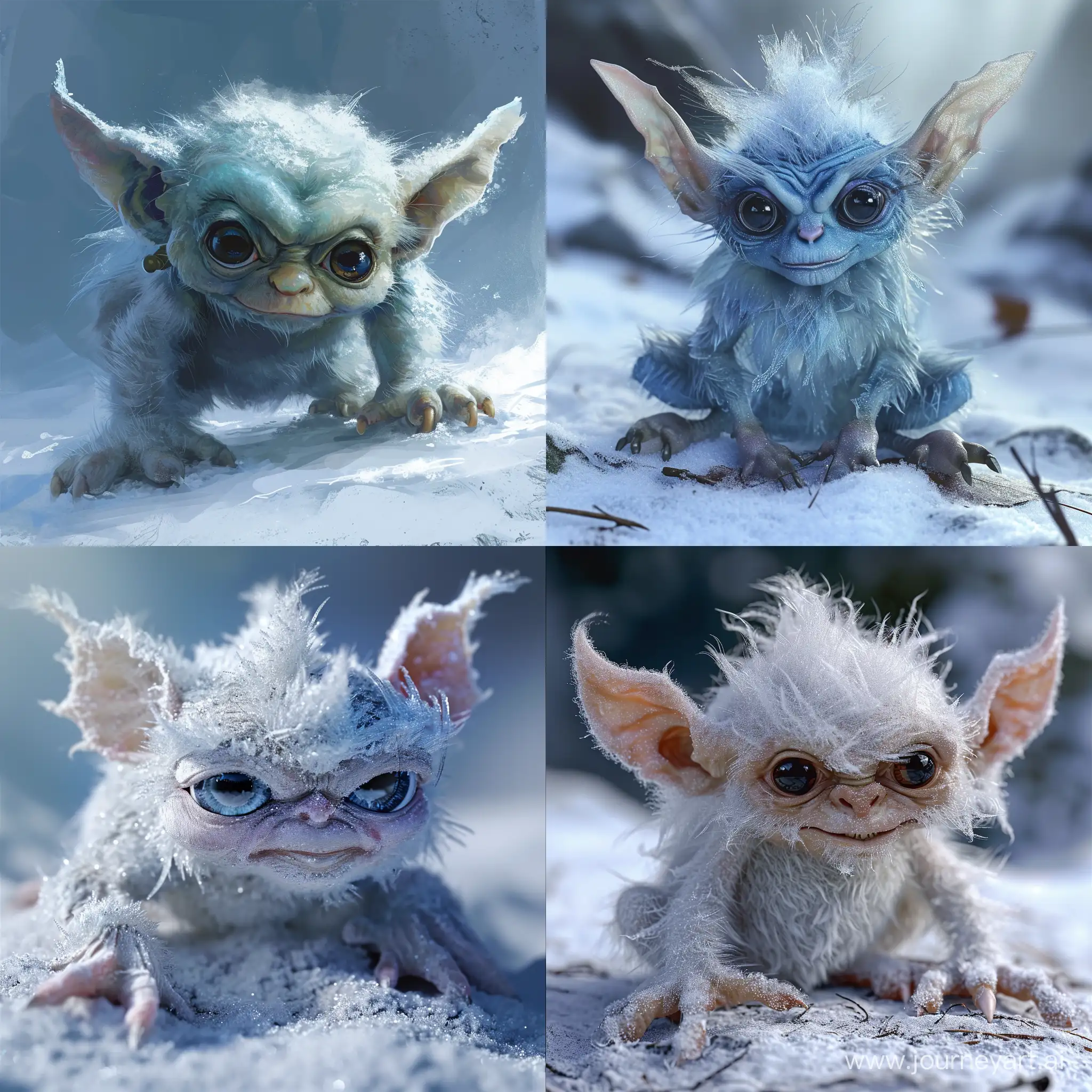 small intelligent creature of ice gremlin goblin