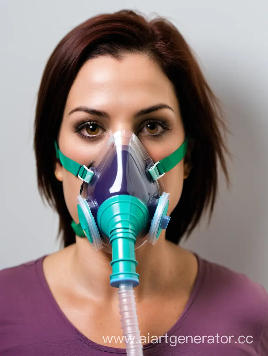 Woman wearing oxygen mask