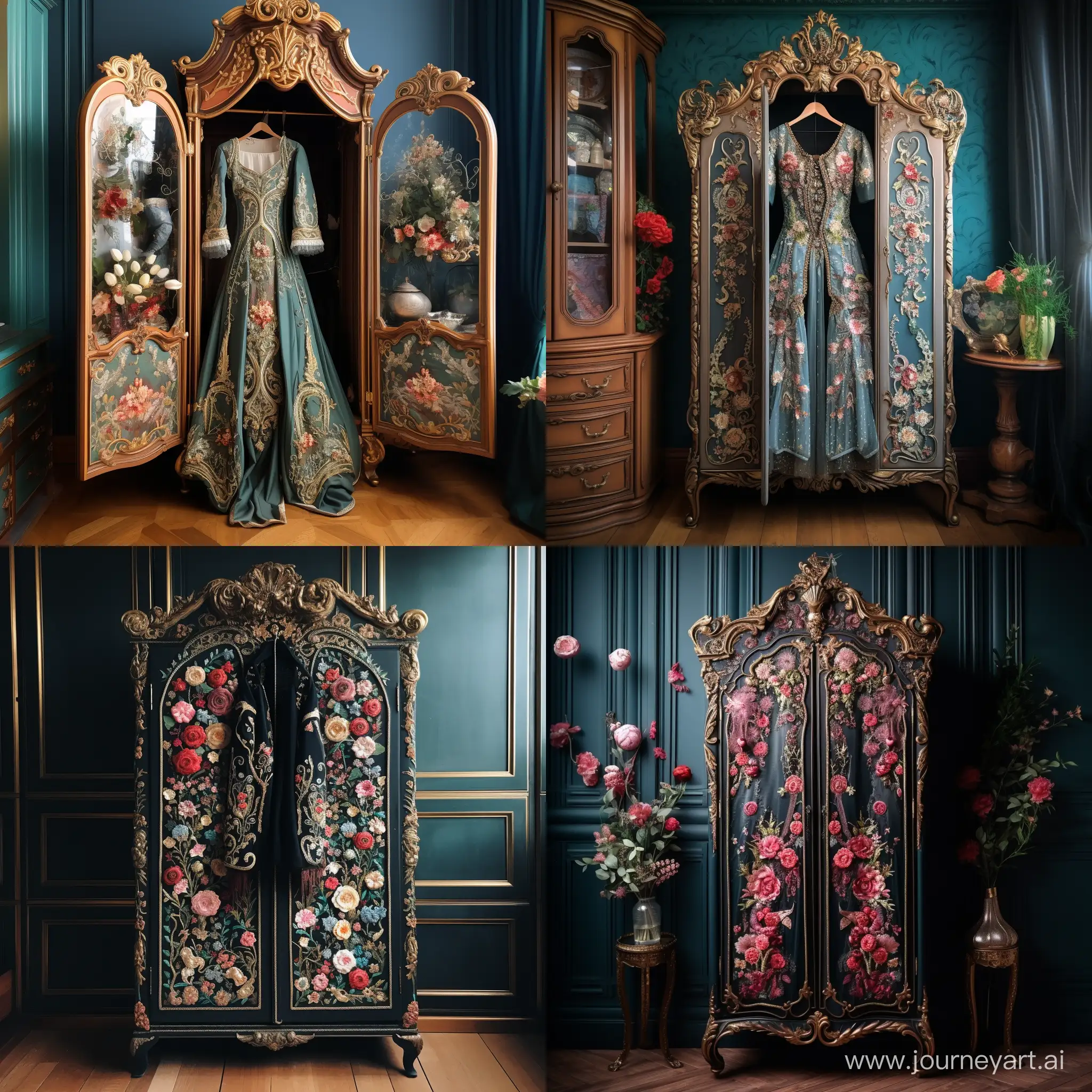 Victorian-Style-Embroidered-Wardrobe