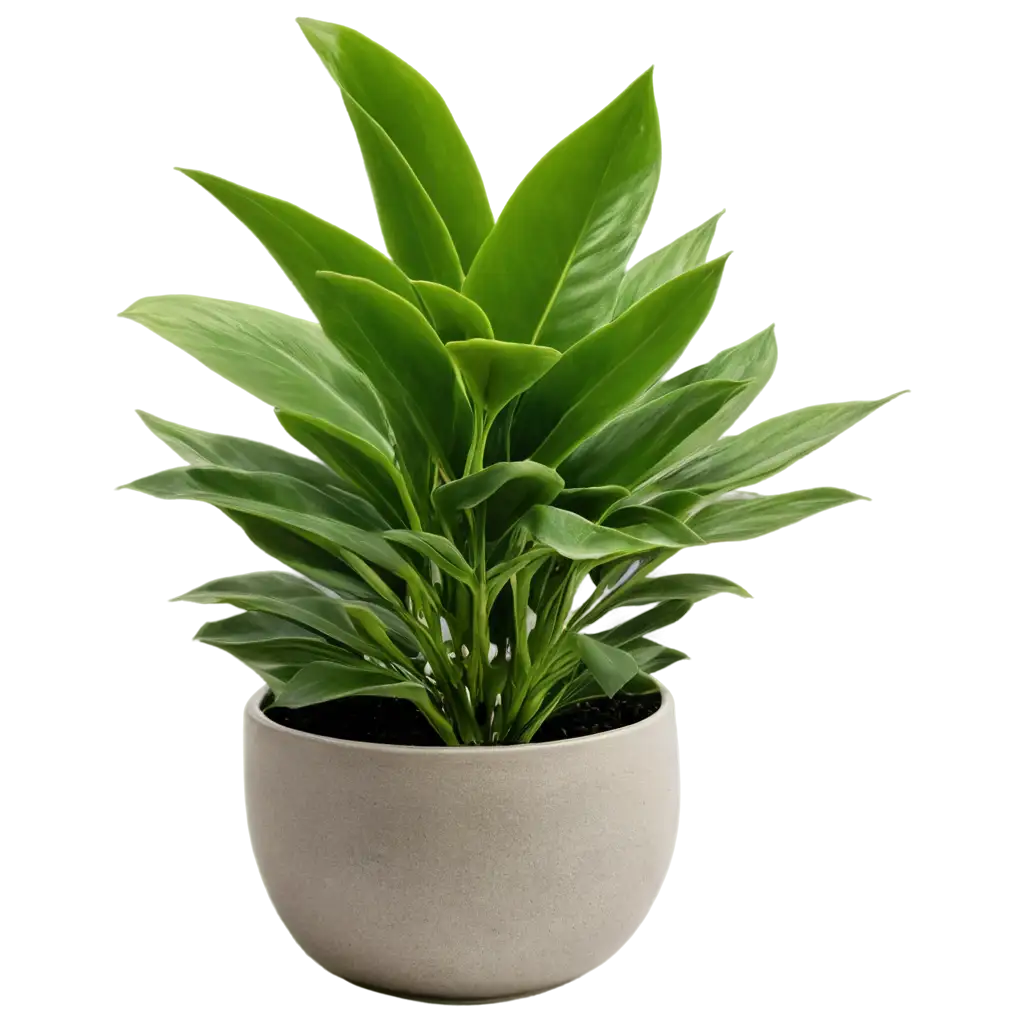 indoor plants with large greenery in a ceramic pot