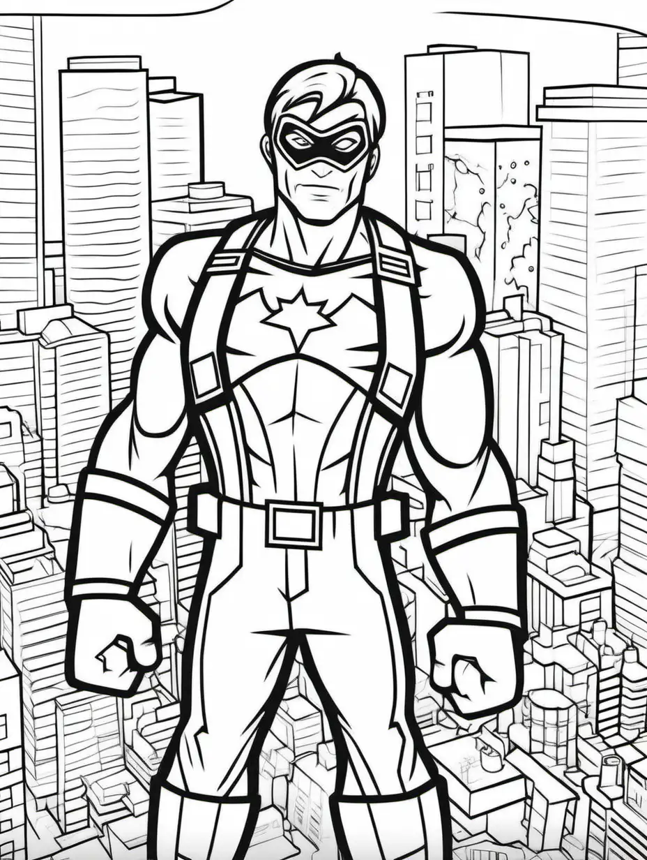 coloring page for kids, video game super hero

