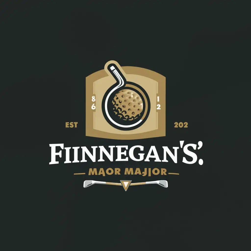 a logo design,with the text "Finnegans Major Championship", main symbol:Golf,Minimalistic,be used in Sports Fitness industry,clear background