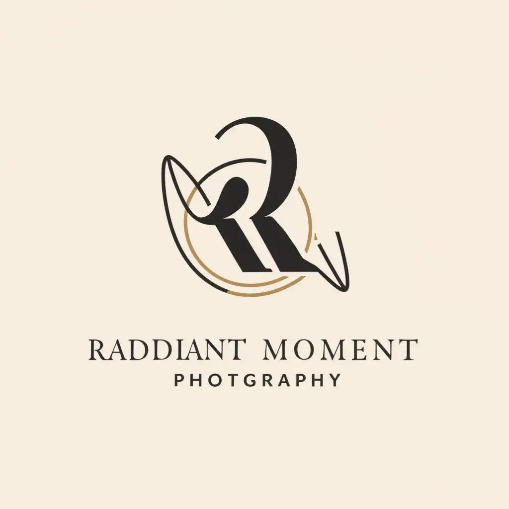 a logo design,with the text "RADIANT MOMENT PHOTOGRAPHY", main symbol:ALPHABET R M WEDDING
,Moderate,be used in Events industry,clear background